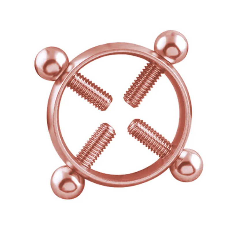 Rose Gold 1 пара Мода Круглый не-пирсинг для соска кольцевой щит пирсинг ювелирные изделия без никеля поддельный пирсинг 316L хирургическая сталь - Окраска металла: Rose Gold