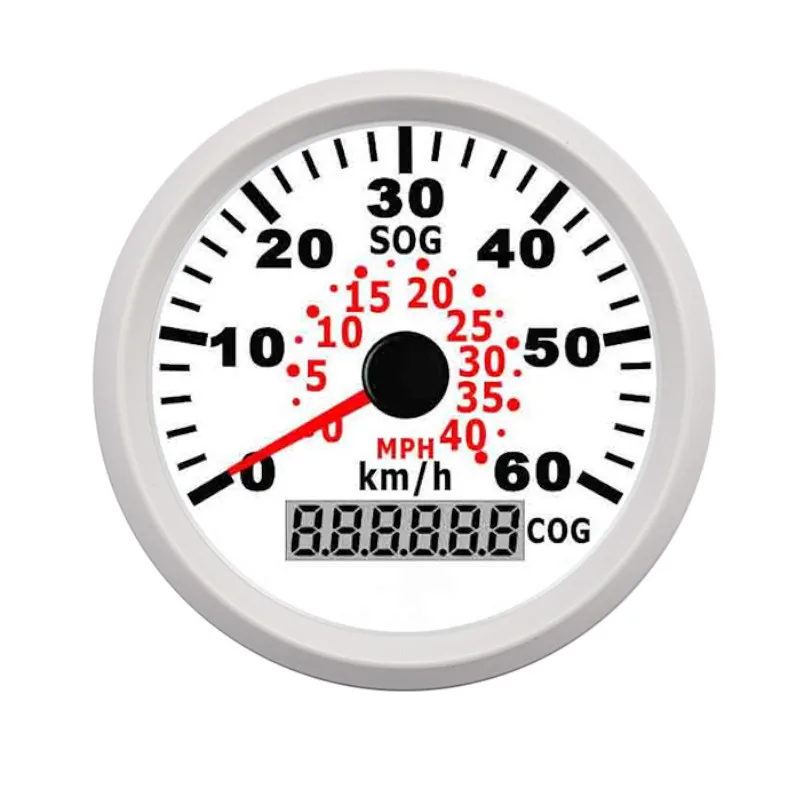 85 мм Автомобильная лодка 60KMH gps спидометр одометр спидометр с красной подсветкой для мотоцикла Авто Грузовик яхта 9~ 32 В - Color: White
