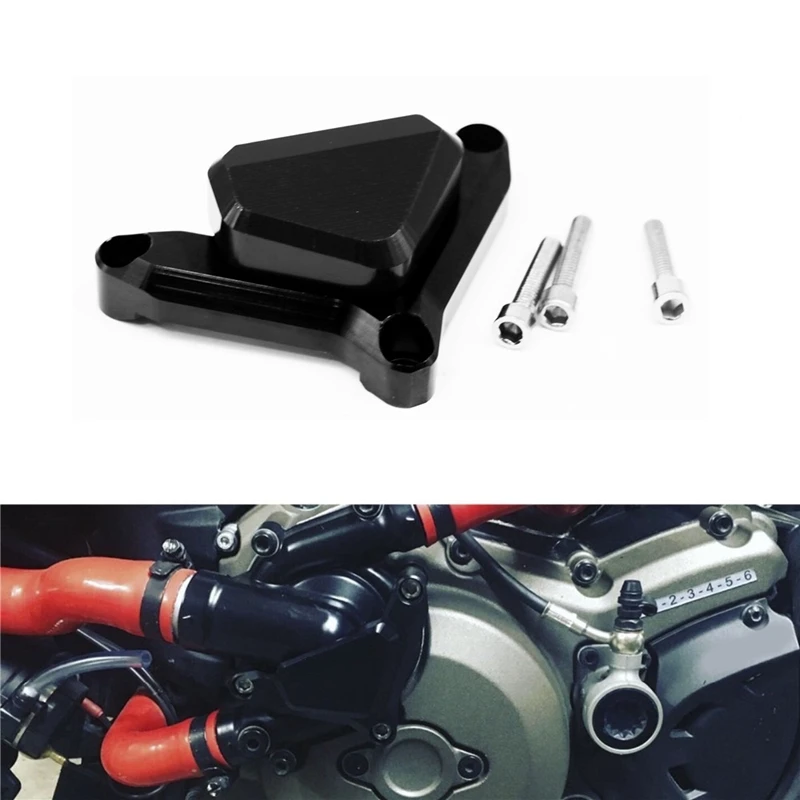 Black Мотоциклетный водяной насос Защитная крышка для Ducati Monster 1200 R/S 821- Diavel 2011- для Multistrada 1200/S - Цвет: Black