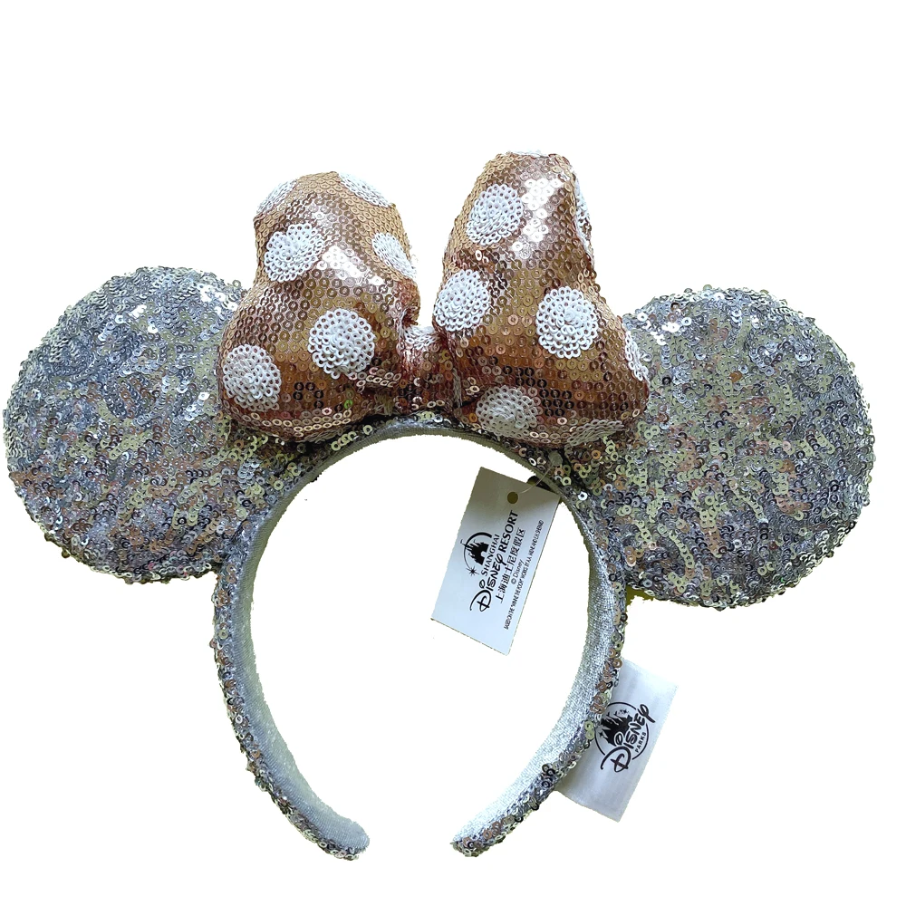 Bandeau De Noël Minnie Mouse Pour Bébé - Fait Main, Paillettes Rouge Et Blanc