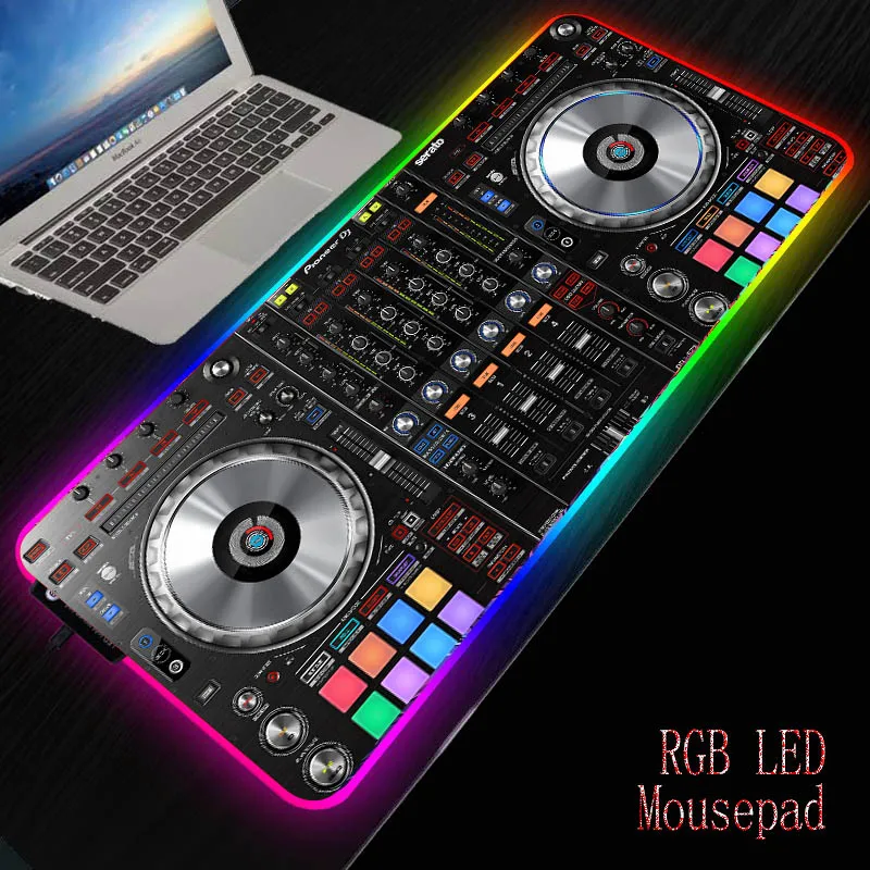 XGZ DJ Hand Drive LED Gaming RGB Gamer Large Mousepad  Lighting USB Keyboard Colorful Desk Pad Mice Mat for PC Laptop Desktop