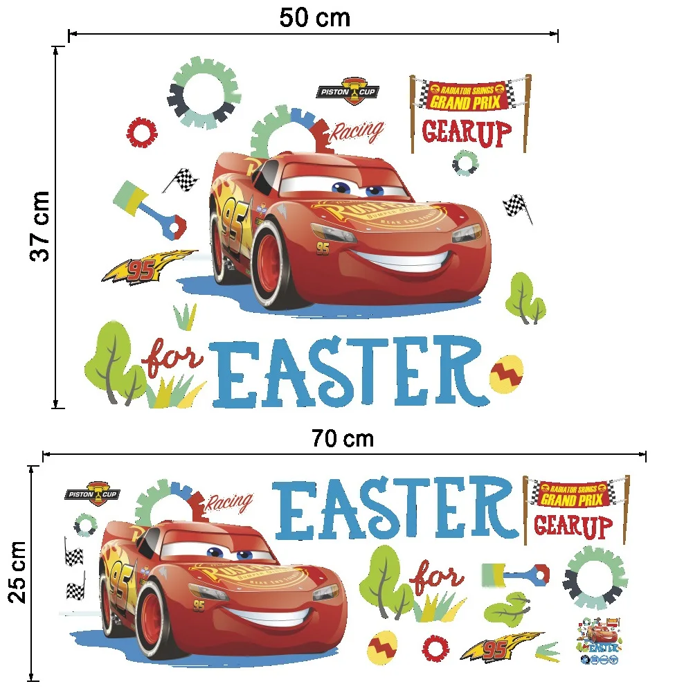 Cartoon Mcqueen Cars 3D Wall Stickers for Kids Room Boys Fake Window PVC Wallpaper Murals Sticker Decals Room Decoration Nursery