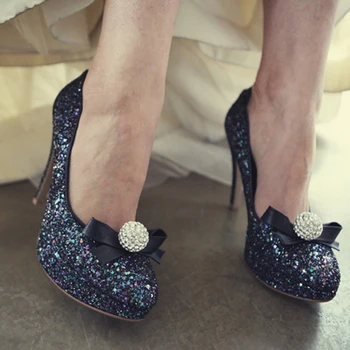 

2018 Luxury Gold Rhinestone Round Toe Bridal Heels Prom Dress Shoes Evening and Wedding Shoes for Women