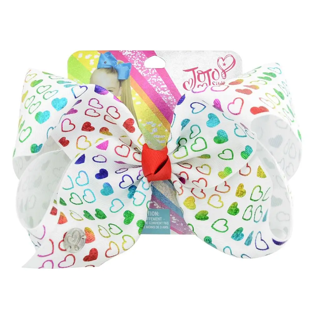 824-j-3 1 шт. " Большой JoJo Siwa банты Радужный Единорог бант-узел корсажная лента с рисунком ленты банты для волос с зажимом Детские аксессуары для волос - Цвет: 824-j-3
