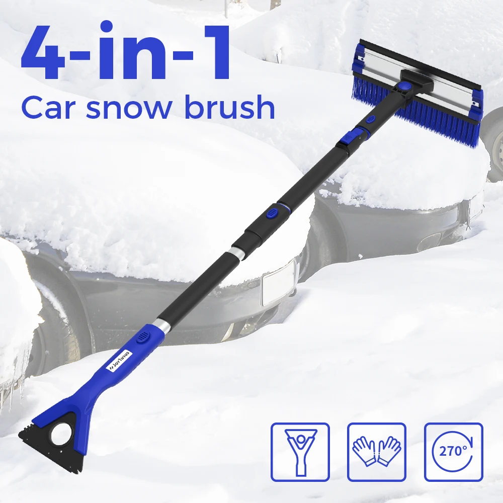 4-in-1 Extendable Snow Shovel Ice Scraper For Car Glass Brush Water Remover Auto SUV Frost Cleaner Winter Tool |