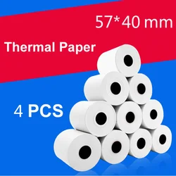 Thermal receipt paper 57x 40mm 4rolls Cash register POS printer 10m long mobile bluetooth for Paperang & Peripage Mini Printer