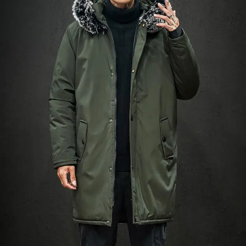 

Brand Winter Jacket Men Long Parka Jacket Thick Fur Hat Parka Coat Men Quilted Winter Jacket Coat Clothes Mens Clothing