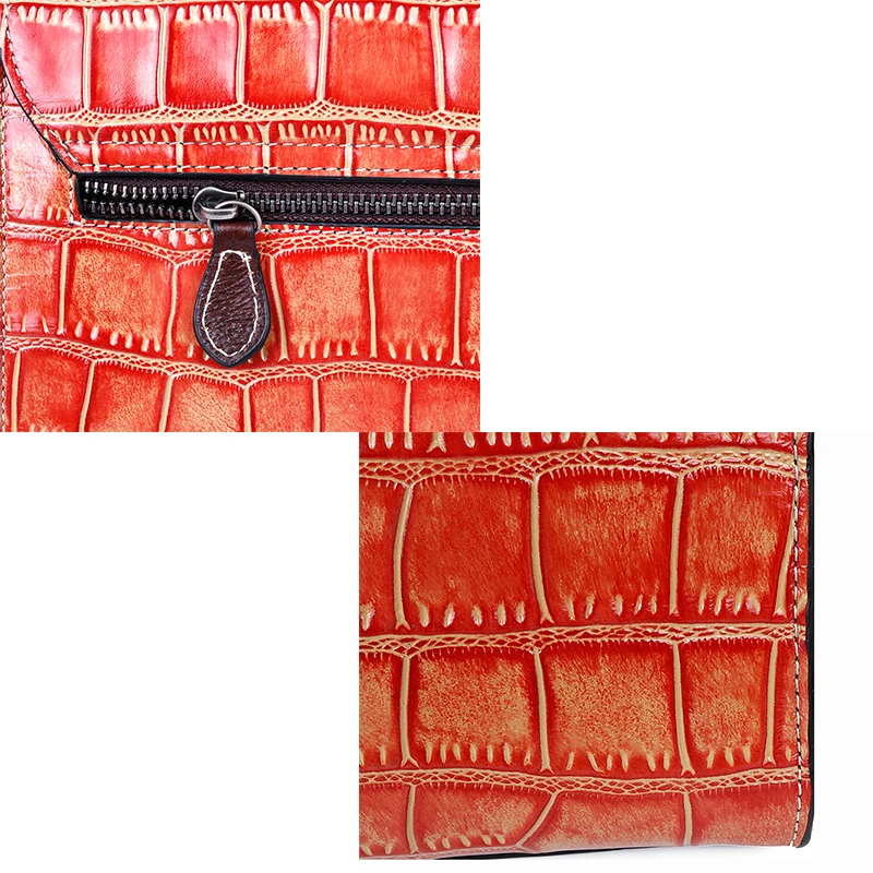 Настоящая Натуральная кожаная сумка женская сумка-тоут с узором «крокодиловая кожа» винтажная воловья женская сумка-мессенджер через плечо