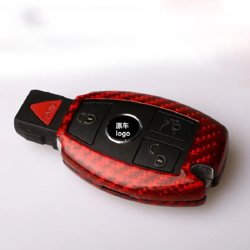 Чехол для ключей из углеродного волокна для Mercedes Benz W203 W210 W211 W124 W202 W204 W212 W176 AMG аксессуары держатель для ключей