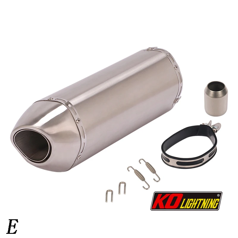 

51mm Motorcycle Exhaust Tail Pipe With Silencer Stainless Steel 420mm Exhaust System Modified For ATV Street Bike