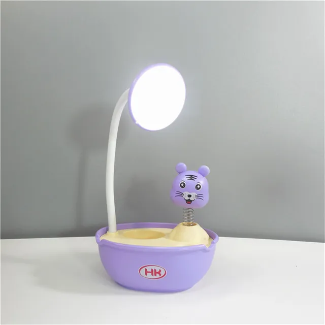 Dinosaur LED Night Light Bedroom Bedside Sleep Lights Student Desk Table Lamp Usb Charging Dormitory Kindergarten Children Gift Tiger E