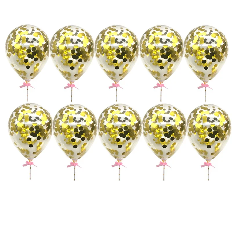 10 шт. 5 дюймов Металлический воздушный шар "Конфетти" Сердце прозрачный со звездой полюс свадебное украшение торт детский душ день рождения принадлежности - Цвет: gold