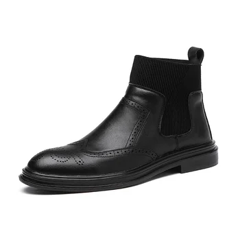 

2020 Business Casual Boots Leather Men Shoes Fashion Male Shoes Winter Ankle Boots Men Boots Winter Shoes