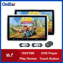 Onkar 10.1 Inch Auto Video Spelers Draagbare Digitale Lcd-scherm Hoofdsteun Dvd Player Touch Button Gaming Monitor MP4 MP5 Usb hdmi