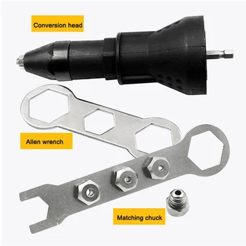 

Electric Rivet Nut Gun Riveting Tool Cordless Riveting Drill Adaptor Insert Nut Tool Multifunction Nail Gun Rive Drill Adapter