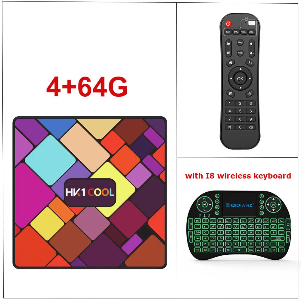 Android 9,0 HK1COOL tv BOX 2,4G/5G двойной WiFi BT4.0 Rockchip RK3318 HK1 классный H.265 Youtube 4K 1080P медиаплеер pk HK1 MAX - Цвет: 4G64G add I8