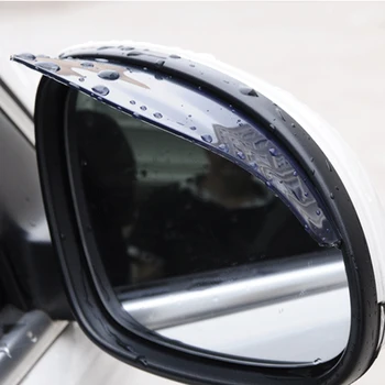 

2pcs Car Rearview MirrorUniversal Flexible PVC Rain Shade Rainproof Blades Car Back Mirror Eyebrow Rain Cover Car Accessories
