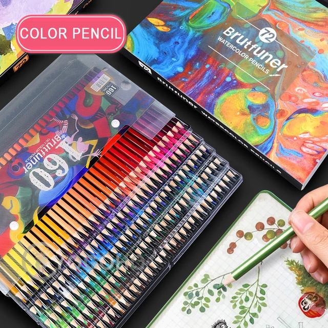 Brutfuner – crayons de couleur à l'huile professionnels, ensemble de 180  couleurs, crayons pour aquarelle en bois, ensemble de crayons pour dessin,  fournitures scolaires d'art - AliExpress