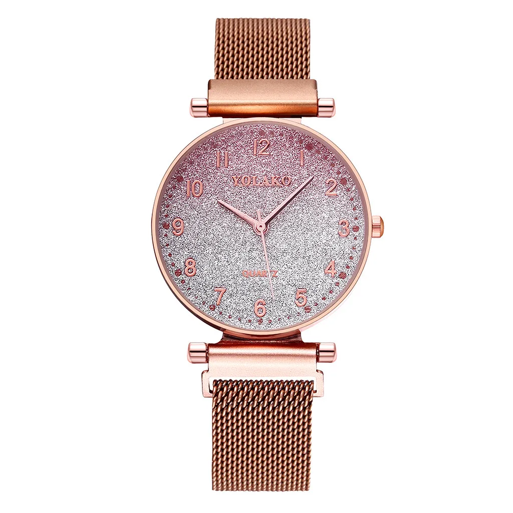 Роскошные женские часы с циферблатом, женские модные кварцевые наручные часы с магнитной пряжкой на ремешке, повседневные часы, подарок, Reloj Mujer@ 50