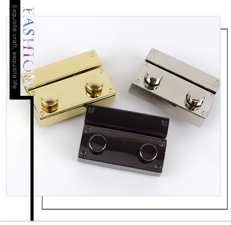 2Pcs Meetee Handbag Metal Turn Twist Locks Female Bag Clasp Metal Buckle Replacement Purse Clasp Closure DIY Leather Accessories