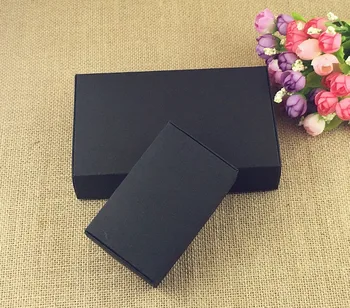 

24pcs/lot Black Carton Kraft Paper Tab-Lock Box White Wedding Gift Packing Box Wedding Candy Box Party Favors Soap Boxes