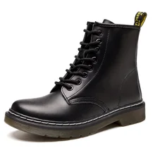 LAKESHI/женские ботинки из натуральной кожи; ботильоны; зимние рабочие ботинки; однотонные ботильоны; Женская обувь в стиле панк; размер 46