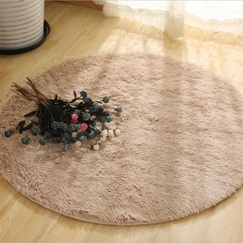 

Shaggy Area Rug Modern Mats Fluffy Round Rug Carpets for Living Room Decor Faux Fur Rugs Kids Room Long Plush Rugs for Bedroom