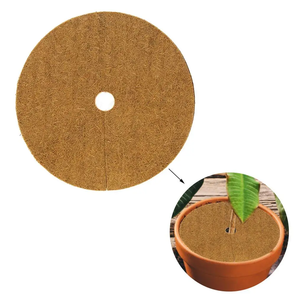 

Coir Fiber Liner Round Coconut Natural Coconut Fibers Disc Coir Weed Control Rings for Weed Control Plant Cover Flower Pot spot