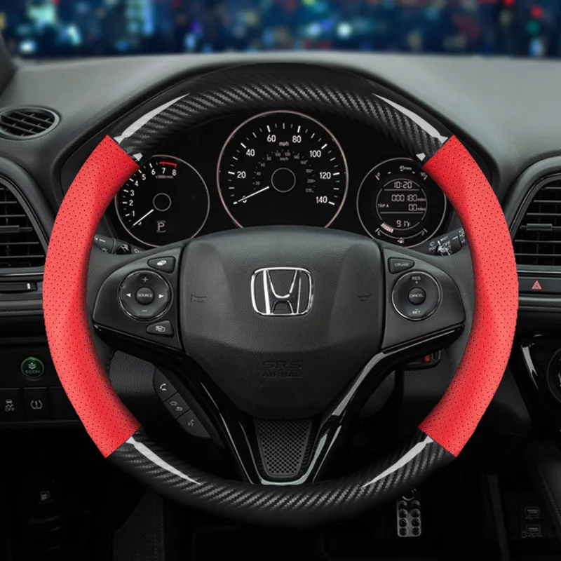 Чехол на руль из натуральной кожи для honda accord 2003 2007 crv 2008 stream civic city 2010 fit jazz - Color Name: color 4