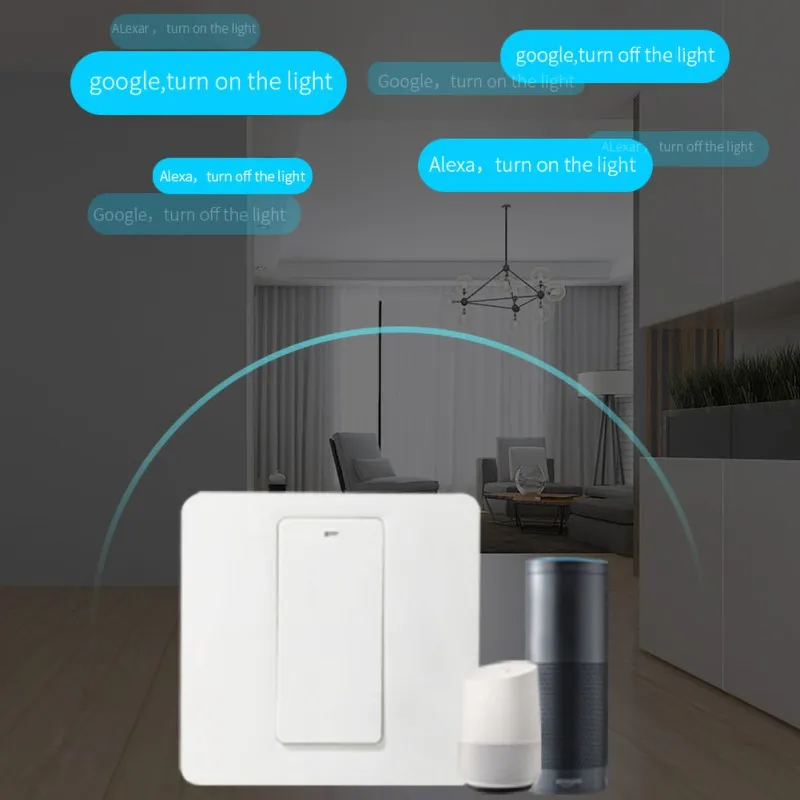 WiFi смарт-панель Переключатель Дистанционного голосового управления Кнопка синхронизации световые переключатели для Google Home Alexa