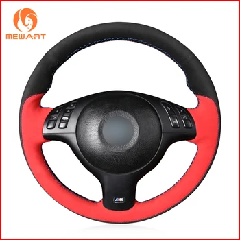 

Black Red Suede Car Steering Wheel Cover for BMW M Sport 3 Series E46 330i 330Ci 5 Series E39 540i 525i 530i M3 M5 2000-2006