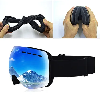 

Magnetic Snow Goggles Anti-Fog UV Protection For Men Women Frameless Dual Layer Snowboarding Gear Sports Accessories