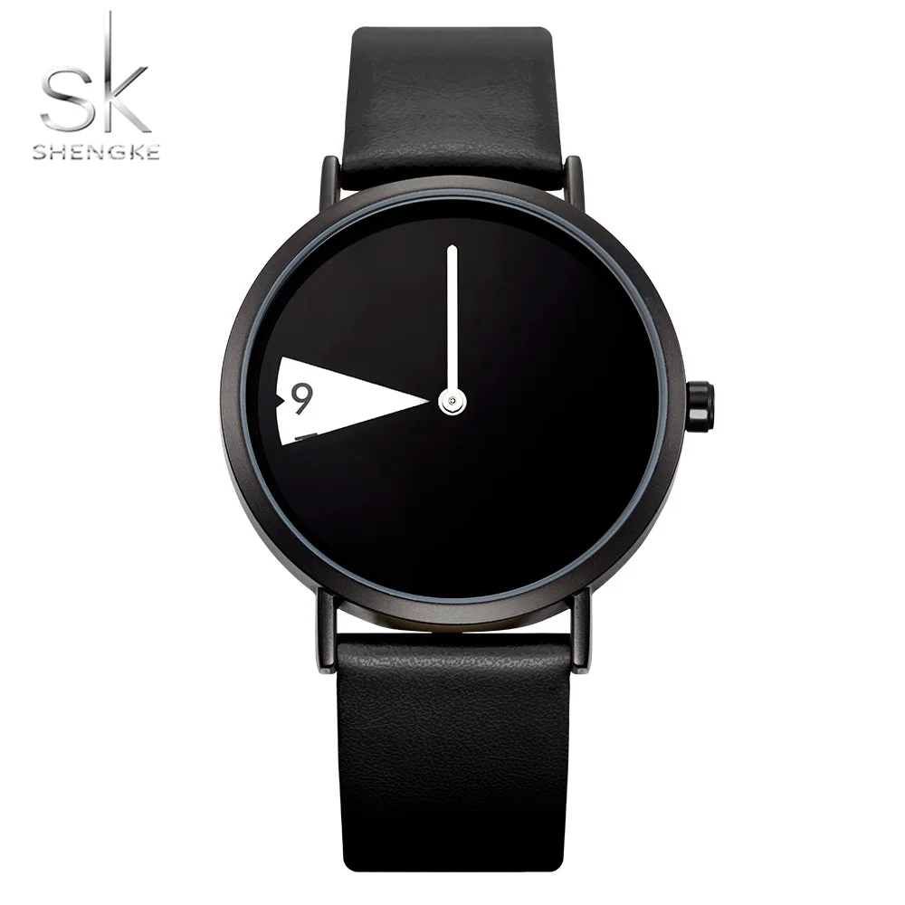 Shengke женские часы креативные наручные с желтым кожаным ремешком Montres Femme Reloj