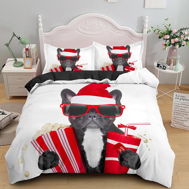 Pug Animal Bedding Set Christmas Dog 
