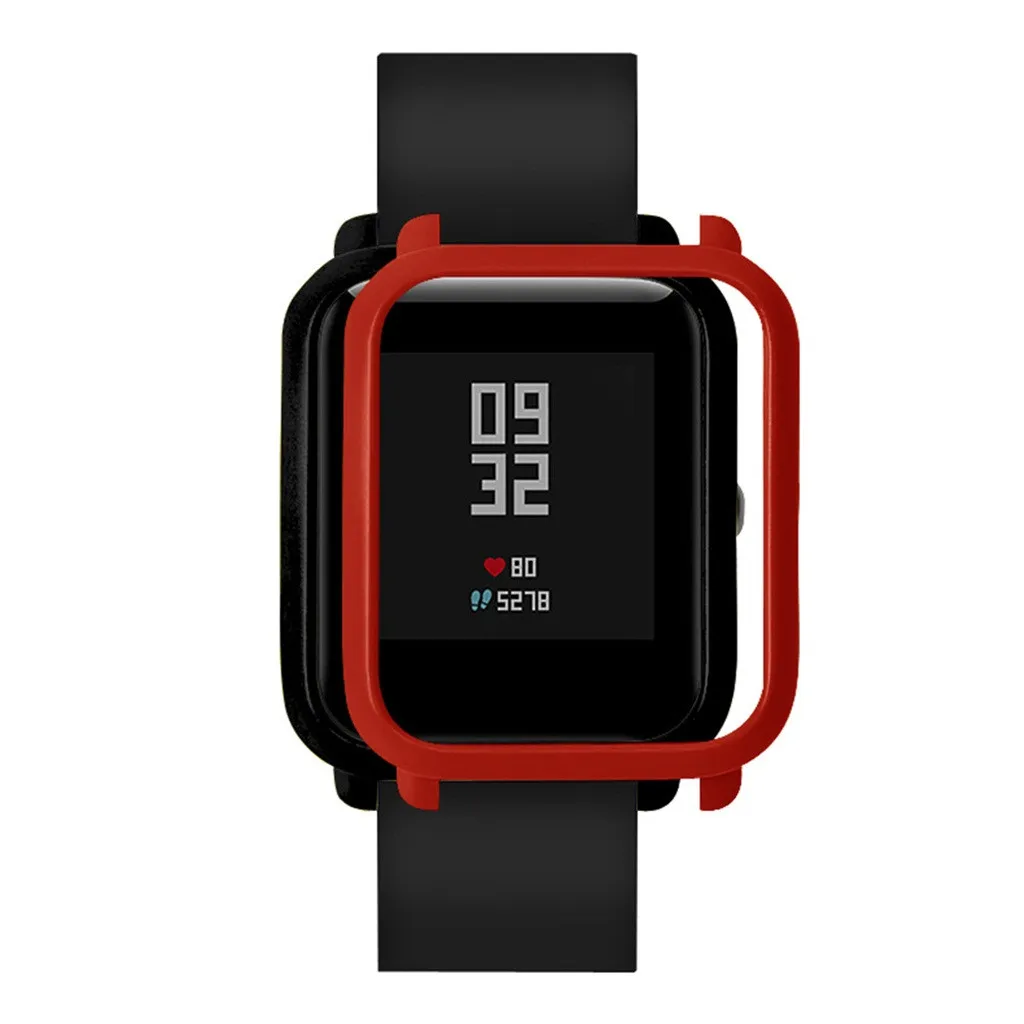 RD Защитная крышка для часов Huami Amazfit Bip Younth с защитной пленкой, тонкая цветная рамка, чехол для ПК, защитная оболочка - Цвет: RD
