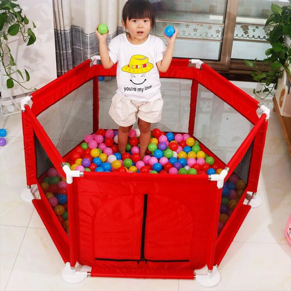 

Portable Baby Fence Kids Playpen Ball Pool Safe Barrier for Bed 0-6 Years Children's Playpen Oxford Cloth Pool Balls Child Fence