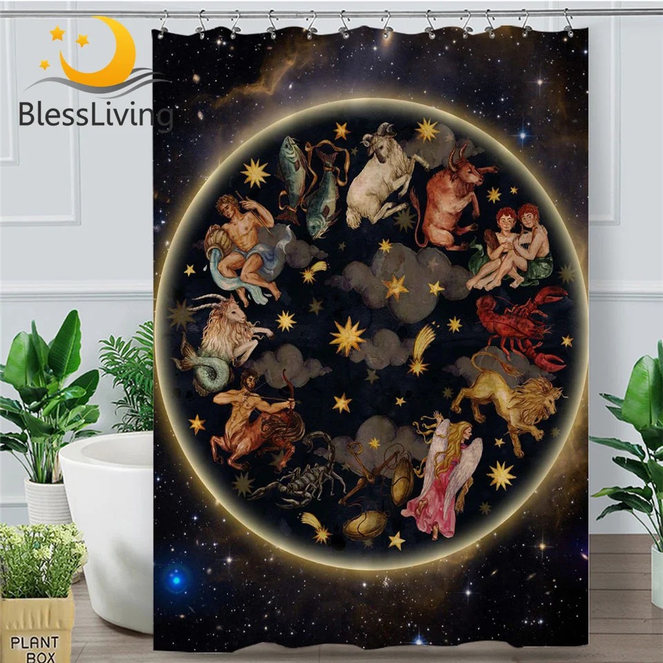 Blesslife Galaxy занавески для ванной с животными восточные небесные искусства