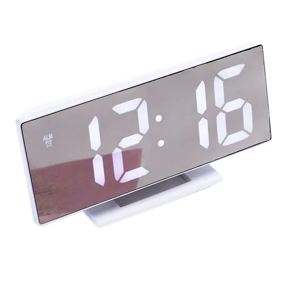 Высокое качество цифровой будильник светодиодный зеркальный часы многофункциональный дисплей Ночная светодиодная подсветка Настольный 12/24-часовая система будильник - Цвет: NO.5