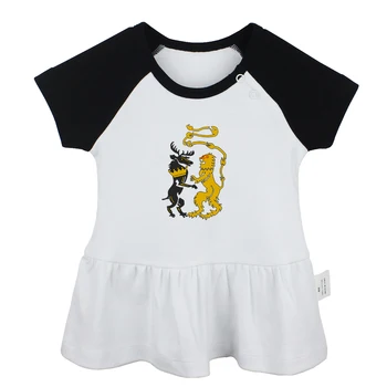 

Deer&Lion Game of Thrones House Baratheon House Martell Design Newborn Baby Girls Dresses Printing Toddler Infant Cotton Clothes