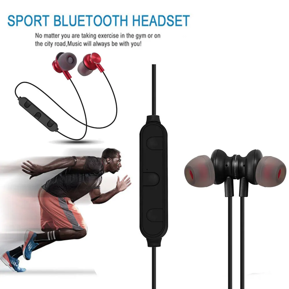 Sweatproof Wireless Bluetooth Earphones Headphones Sport Gym For Samsung iPhone