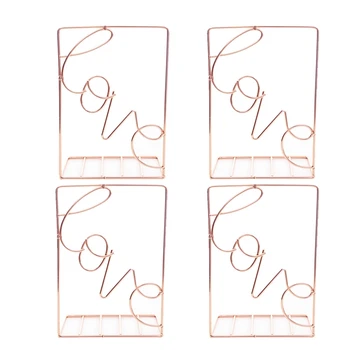 

4Pcs Creative Love Shaped Metal Bookends Desk Storage Holder Shelf Book Organizer Stand
