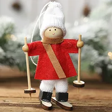 Рождественские украшения для дома, Нетканая Лыжная модель, снеговик, маленькое дерево, подвесные украшения, кукольная подвеска, navidad,, F830