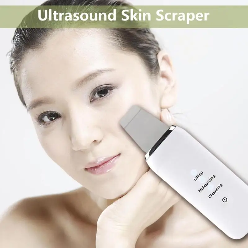 

3 Modes Ultrasonic Facial Skin Scrubber Cooperate with Compact Cream Blackhead Reduce Wrinkles Spots Remover 165x55x15.5mm