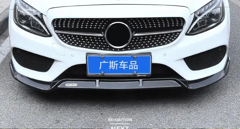 3 шт./1 комплект ABS автомобильный бампер передний протектор для губ крышка подходит для Benz W205 C180 C200 C300 с Amg спортивный бампер 4 двери