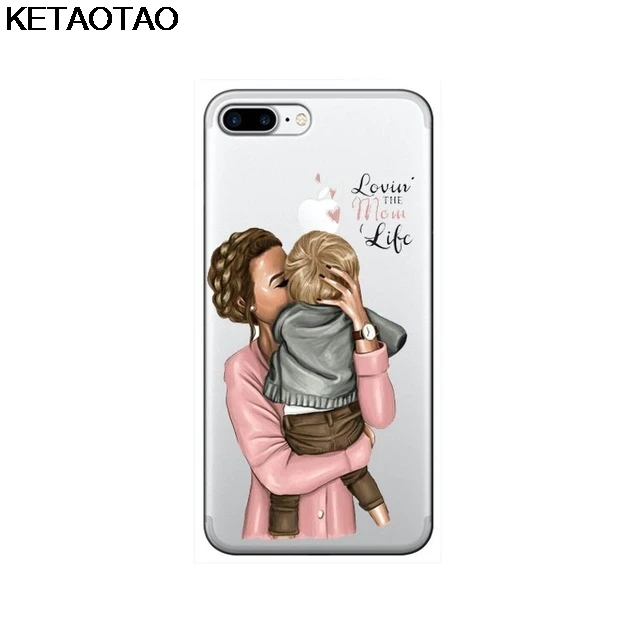 KETAOTAO, черный, каштановый, для мамы, девочки, чехол для телефона s, для iPhone 5S, 6 S, 7, 8 Plus, XR, XS Max, чехол, кристально чистый, мягкий, TPU, чехол s - Цвет: Синий