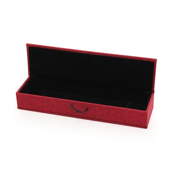 

Retro Wooden Buckle Hitting Square Linen Jewelry Ring Pendant Bracelet Long Chain Box Imported Dimensional Color Paper For Gift