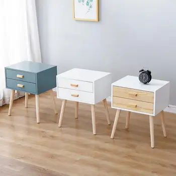 

Nordic Simple Elegant Nightstand Bedside Table Cabinet Bedroom Locker Economical Apartment Bedroom Nightstands