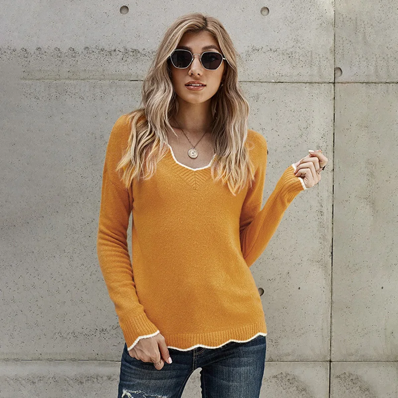 

Autumn and Winter New Large Size Solid Color Sweater Women's Simple and Versatile Fashion Long-sleeved Top Casual Loose Sweater