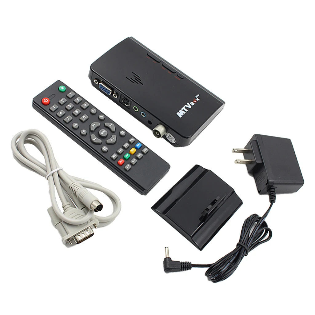 Digital Computer VGA TV Program Tuner Receiver Monitor US Plug w/ Remote Controller for Projector