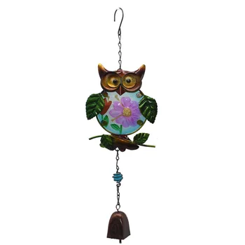 

Owl Glass Iron Wind Chimes Painted Animal Ornaments Courtyard Garden Hanging Bell Crafts Ornaments Dream Catcher Campanula